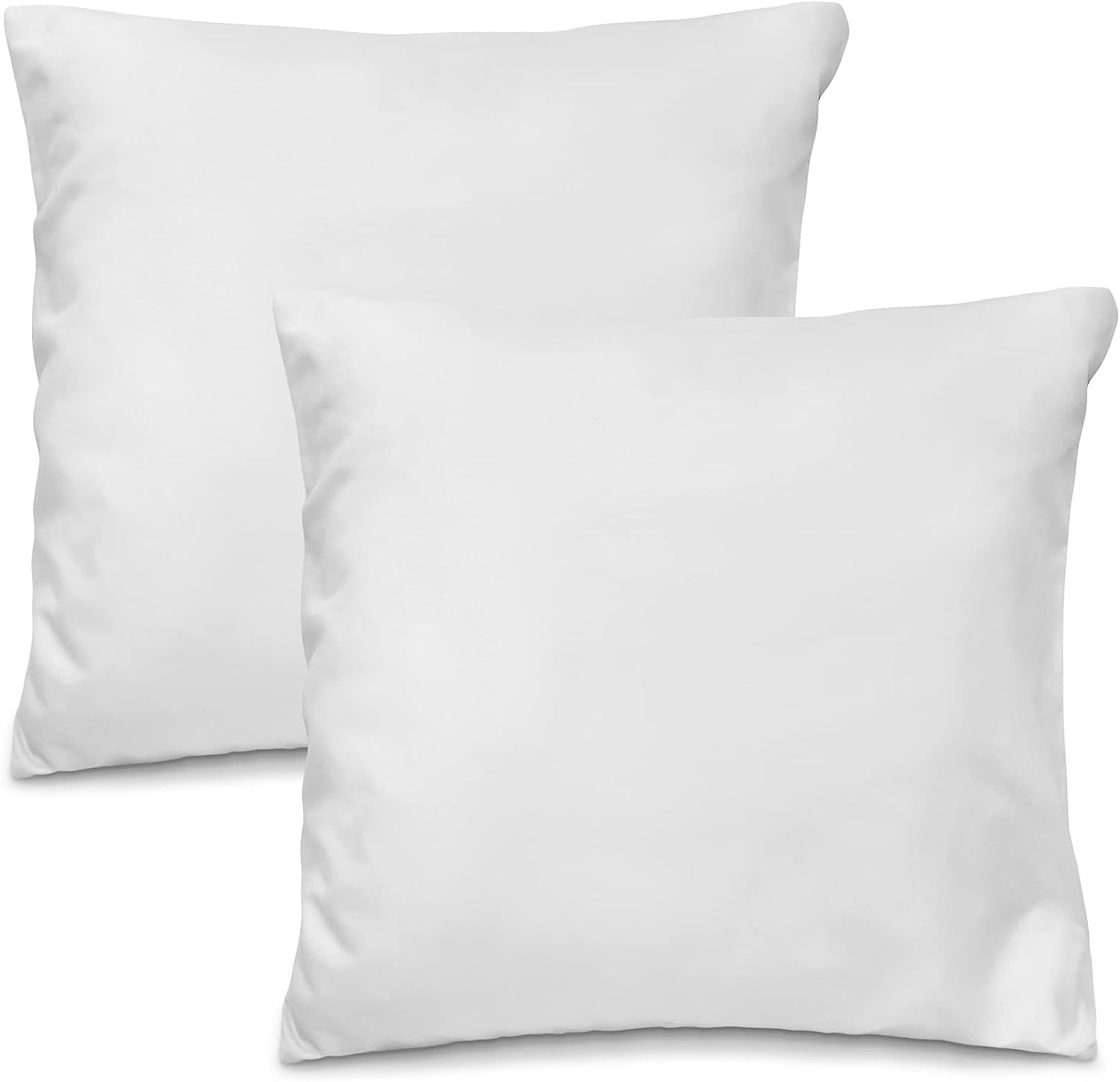 2 Pack European Size Pillow Cases, 1200TC Brushed Microfiber Super Soft Pillowcases with Envelope Closure, Wrinkle, Fade and Stain Resistant Pillow Covers, 65X65Cm - White